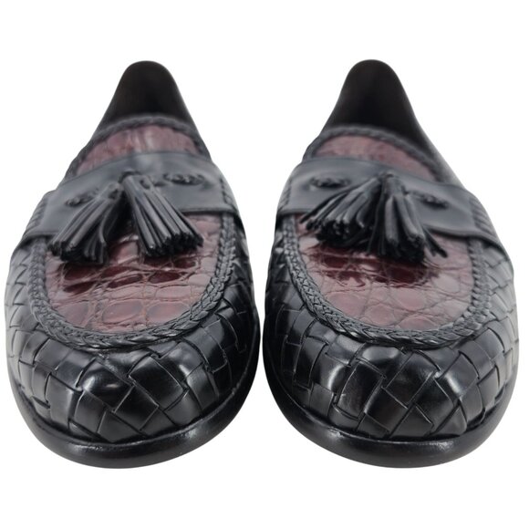 NEW Vintage Bragano Exotic Crocodile Leather Dress Shoes Mens 13N Brown Black - Picture 7 of 14